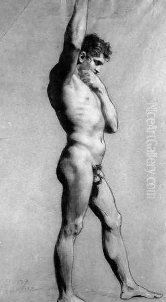 Male Nude Pontificating Oil Painting by Pierre-Paul Prud'hon