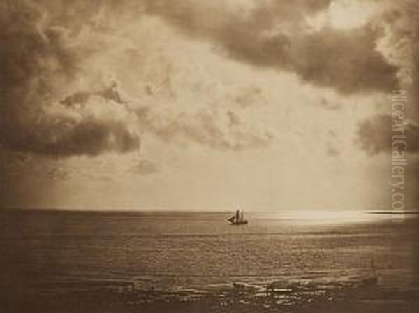 Brig On The Water Oil Painting by Gustave Le Gray