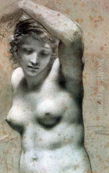 Female Nude Raising Her Arm Oil Painting by Pierre-Paul Prud'hon