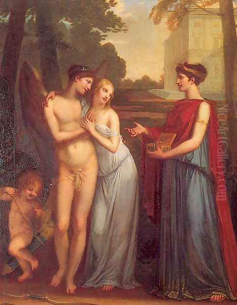 Innocence Choosing Love Over Wealth, With Constance Mayer-Lamartiniere 1804 Oil Painting by Pierre-Paul Prud'hon