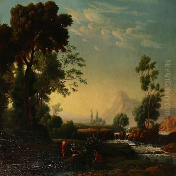 Pastoral Landscape With A Shepherd Oil Painting by Claude Lorrain (Gellee)