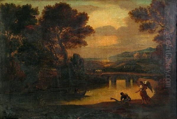 A Landscape With Tobias And The Angel Oil Painting by Claude Lorrain (Gellee)