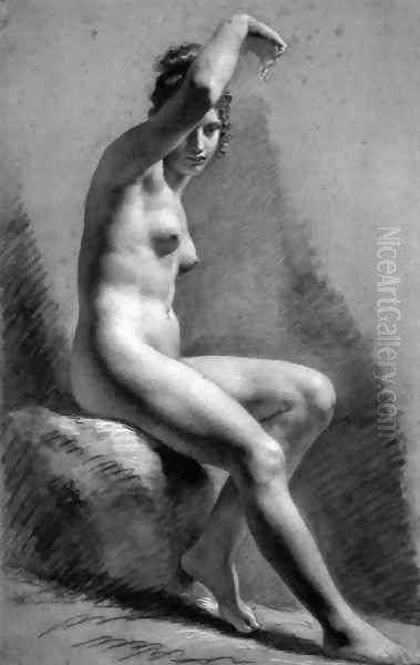 Female Nude Raising Her Arm2 Oil Painting by Pierre-Paul Prud'hon