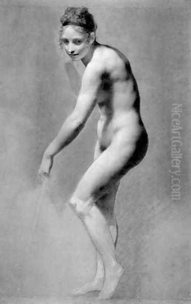 Female Nude Leaning Oil Painting by Pierre-Paul Prud'hon