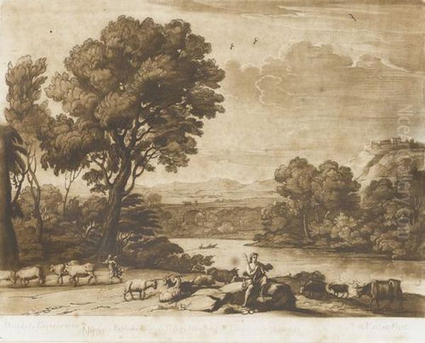 Flusslandschaft Mit Schalmei Spielendem Apoll Oil Painting by Claude Lorrain (Gellee)