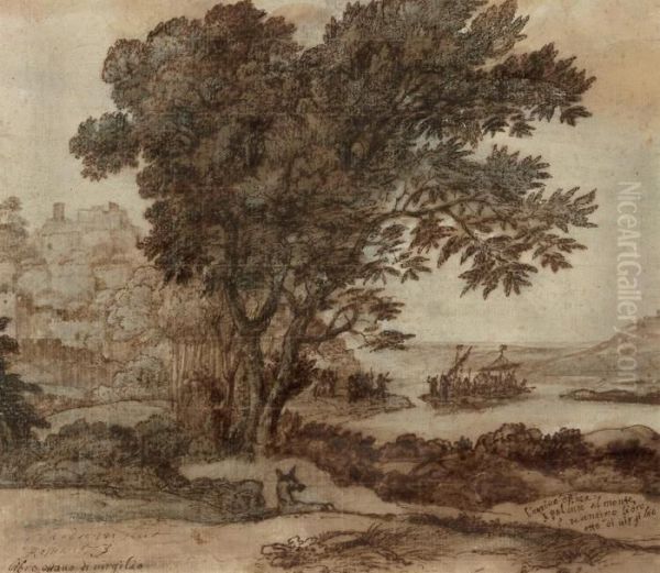 The Arrival Of Aeneas At Pallanteum, The Site Of Rome Oil Painting by Claude Lorrain (Gellee)