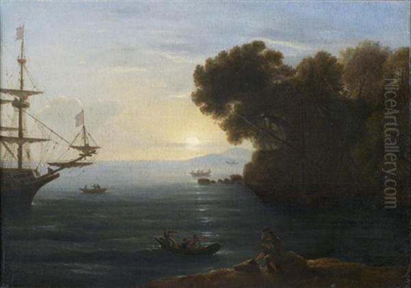 L'artiste Dessinant Sur Un Rivage Oil Painting by Claude Lorrain (Gellee)