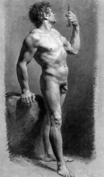 Male Nude Turning Oil Painting by Pierre-Paul Prud'hon