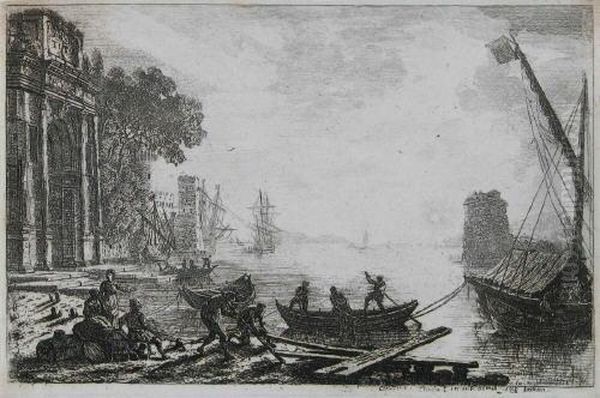 Radierung Auf Velin Oil Painting by Claude Lorrain (Gellee)