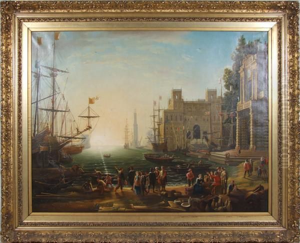 Seaport With Villa Medici Oil Painting by Claude Lorrain (Gellee)