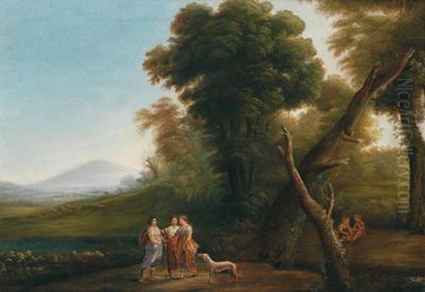 Paesaggio Classico Con Diana E Le Sue Ninfe Oil Painting by Claude Lorrain (Gellee)