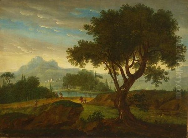 Paisaje Con Figuras Oil Painting by Claude Lorrain (Gellee)