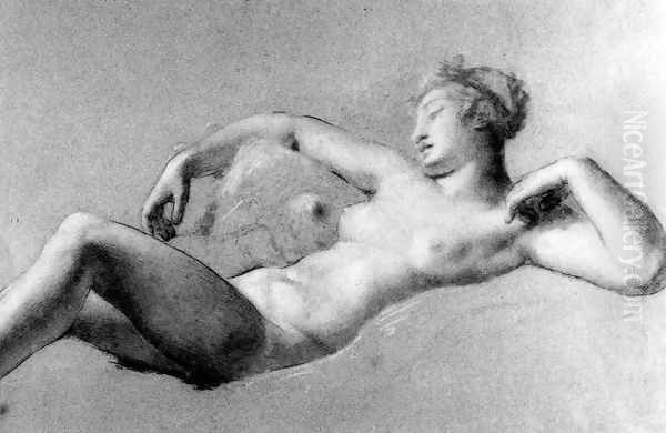 Female Nude Reclining Oil Painting by Pierre-Paul Prud'hon