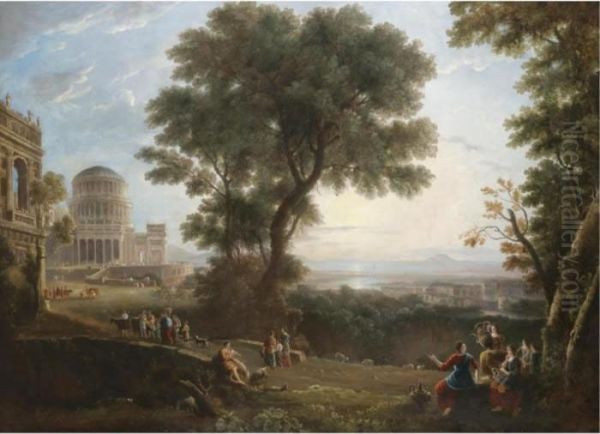 The Temple Of Apollo At Delphi Oil Painting by Claude Lorrain (Gellee)