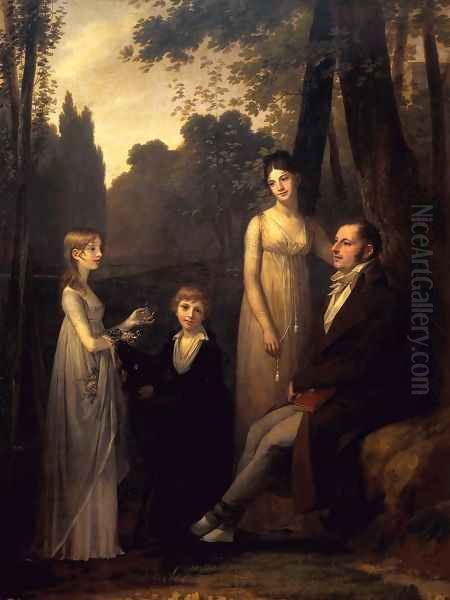 Rutger Jan Schimmelpenninck with his Wife and Children 1801-02 Oil Painting by Pierre-Paul Prud'hon