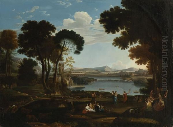 Antikisierende Landschaft Mit
 Muhle Oil Painting by Claude Lorrain (Gellee)