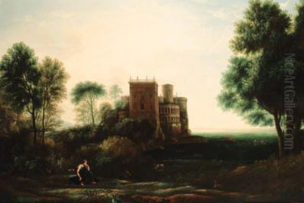 A Landscape With Psyche Before The Palace Of Love Oil Painting by Claude Lorrain (Gellee)