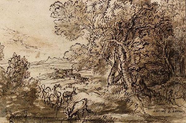 Venus And Adonis In An Extensive Landscape With Deer Oil Painting by Claude Lorrain (Gellee)