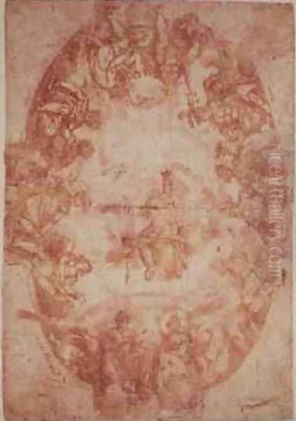 Study for the ceiling of the Casa de Pilatos, Seville, 1604 Oil Painting by Francisco Pacheco