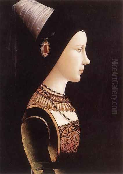 Mary of Burgundy c. 1490 Oil Painting by Michael Pacher