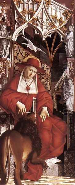 Altarpiece of the Church Fathers- St Jerome c. 1483 Oil Painting by Michael Pacher