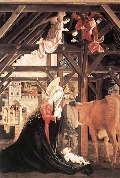 St Wolfgang Altarpiece- Nativity 1479-81 Oil Painting by Michael Pacher