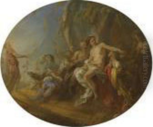 Diana And Actaeon Oil Painting by Francois Lemoine (see Lemoyne)