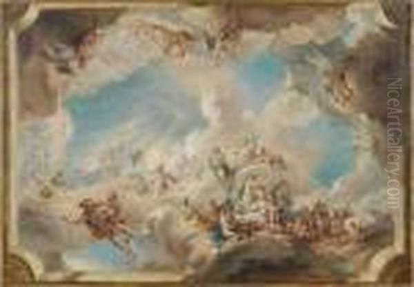 Esquisse Pour Un Plafond Oil Painting by Francois Lemoine (see Lemoyne)