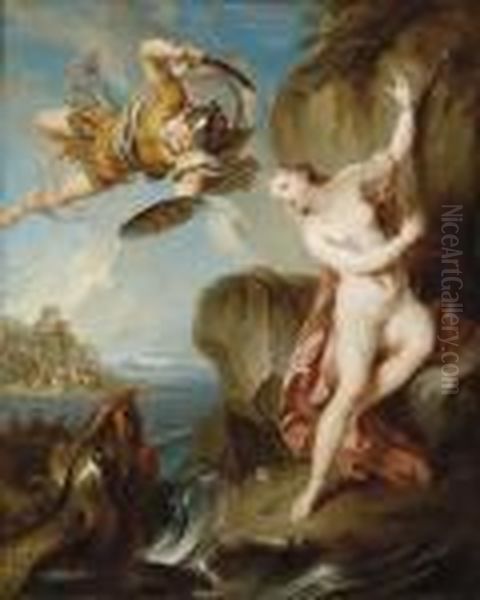 Persee Et Andromede Oil Painting by Francois Lemoine (see Lemoyne)