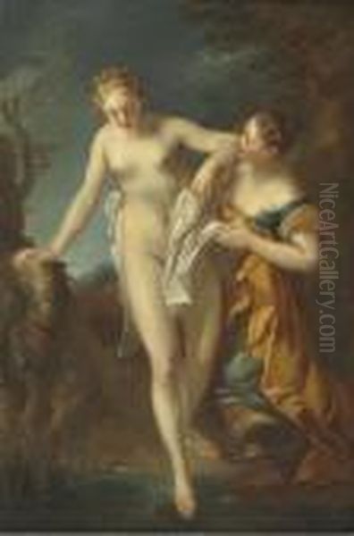 The Bather Oil Painting by Francois Lemoine (see Lemoyne)