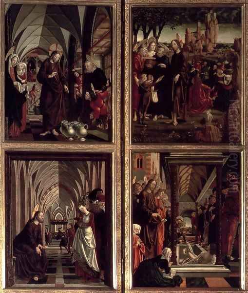 St Wolfgang Altarpiece Scenes from the Life of Christ 2 Oil Painting by Michael Pacher