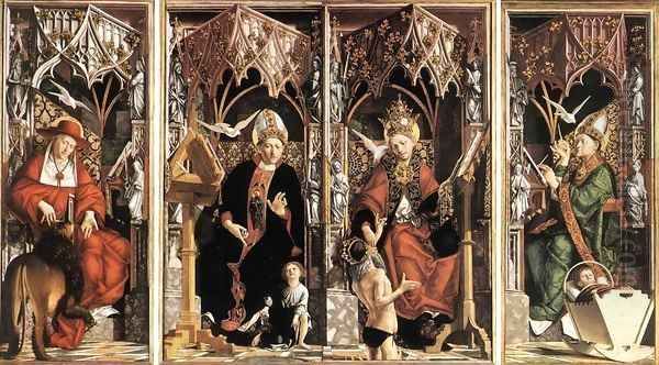 Altarpiece of the Church Fathers 2 Oil Painting by Michael Pacher