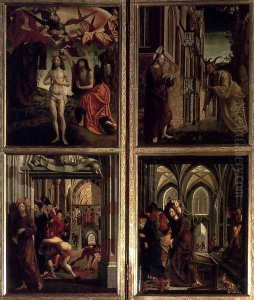 St Wolfgang Altarpiece Scenes from the Life of Christ Oil Painting by Michael Pacher