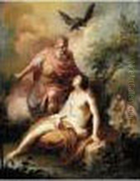 Jupiter And Io Oil Painting by Francois Lemoine (see Lemoyne)