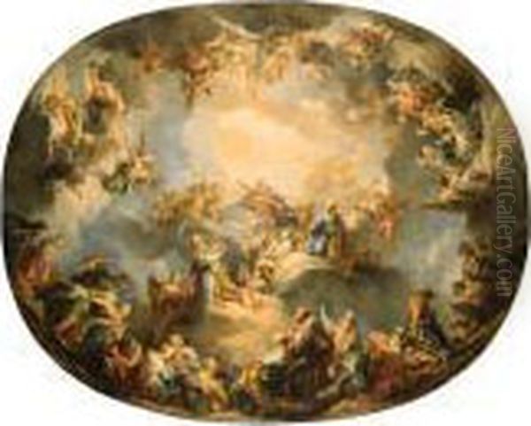 The Assumption Of The Virgin Oil Painting by Francois Lemoine (see Lemoyne)