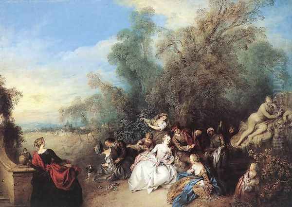 Relaxing in the Country Oil Painting by Jean-Baptiste Joseph Pater