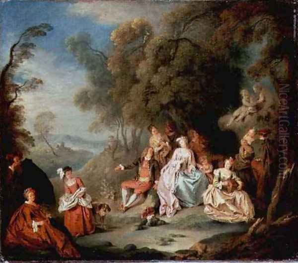 A Fete Champetre Oil Painting by Jean-Baptiste Joseph Pater