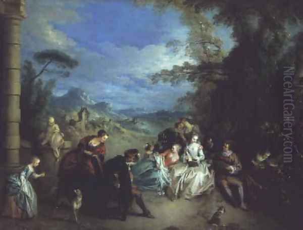 Concert Champetre Open Air Concert Oil Painting by Jean-Baptiste Joseph Pater