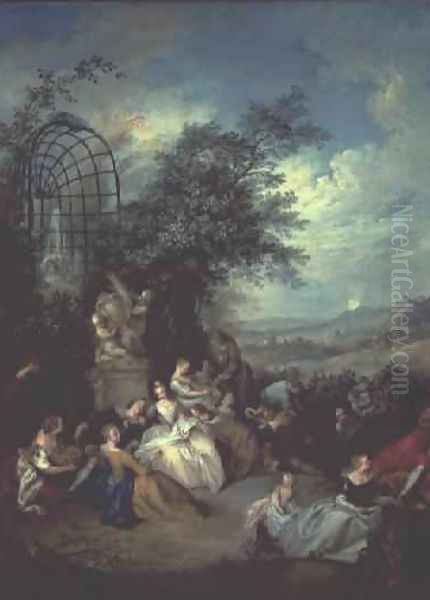 A rustic party Oil Painting by Jean-Baptiste Joseph Pater