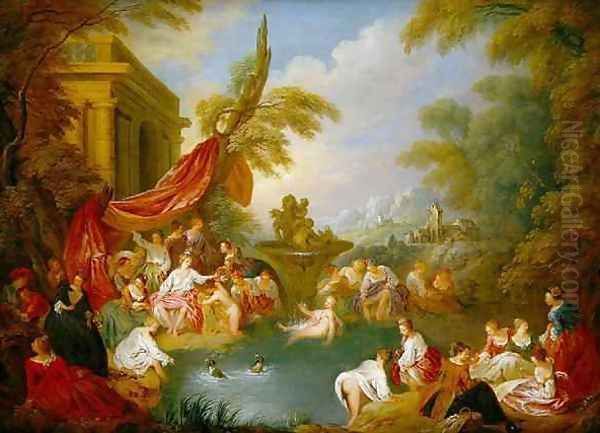 The Bathers Oil Painting by Jean-Baptiste Joseph Pater