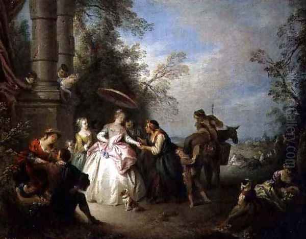 The Fortune Teller Oil Painting by Jean-Baptiste Joseph Pater