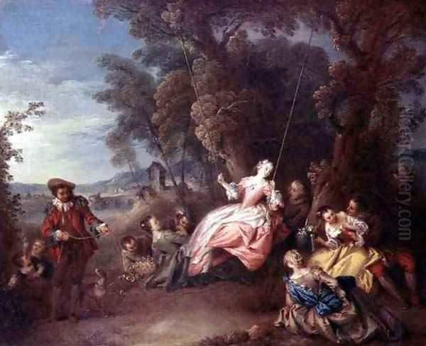 The Swing Oil Painting by Jean-Baptiste Joseph Pater