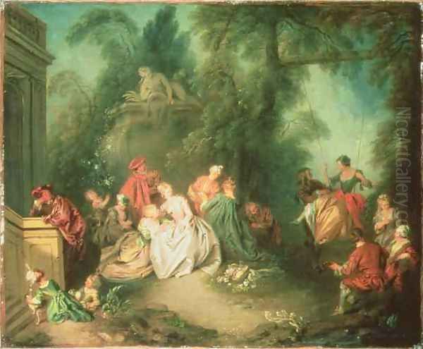 The Swing 2 Oil Painting by Jean-Baptiste Joseph Pater