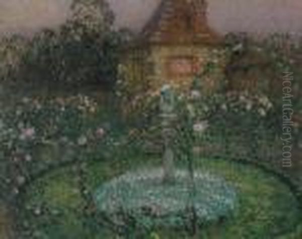 Le Pavillon, Gerberoy Oil Painting by Henri Eugene Augustin Le Sidaner