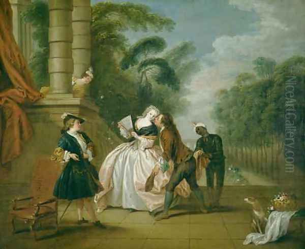 The Kiss Oil Painting by Jean-Baptiste Joseph Pater