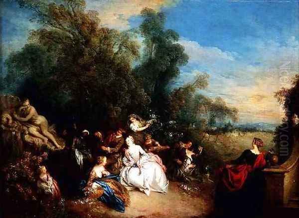 Relaxation in the Country Oil Painting by Jean-Baptiste Joseph Pater