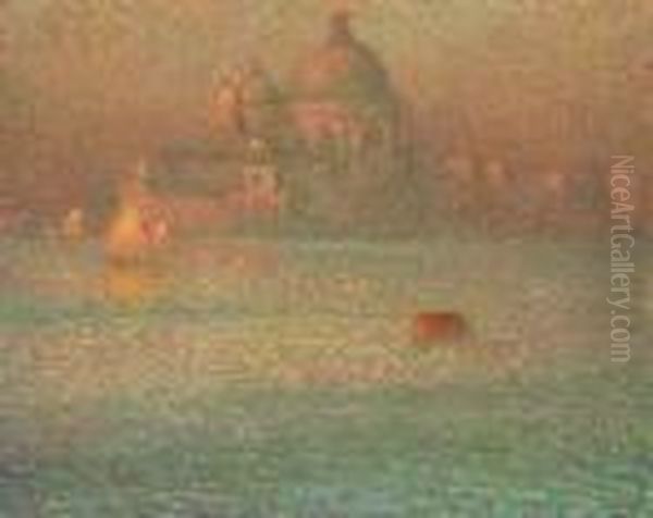 La Salute. Matin D'hiver, Venise Oil Painting by Henri Eugene Augustin Le Sidaner