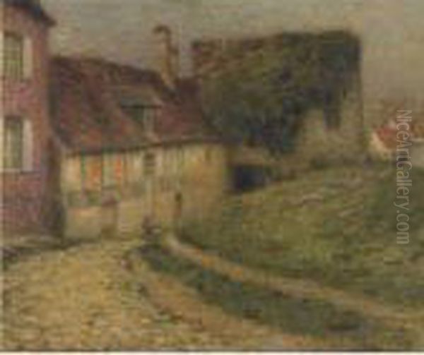 Vieilles Maisons Oil Painting by Henri Eugene Augustin Le Sidaner