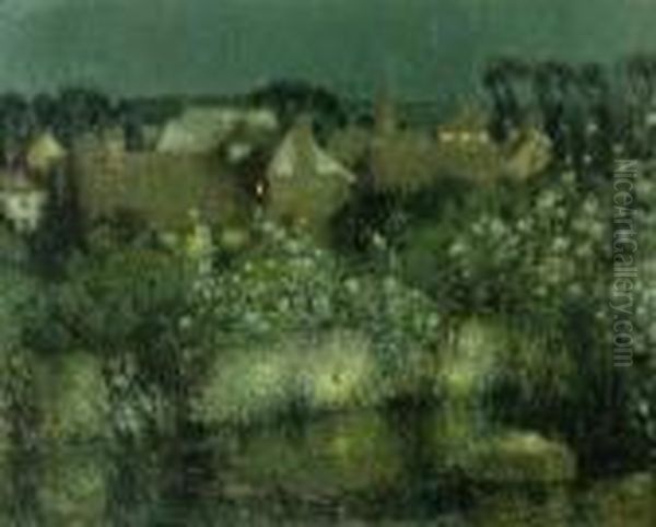 Les Toits Au Clair De Lune Oil Painting by Henri Eugene Augustin Le Sidaner