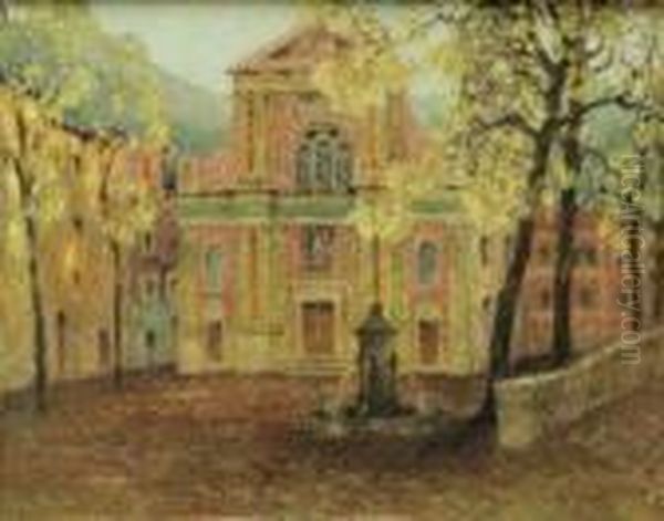 L'eglise De Dolceacqua Oil Painting by Henri Eugene Augustin Le Sidaner